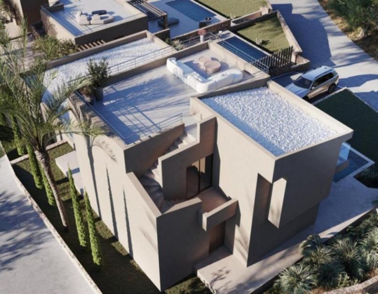 Ammoudara bei Agios Nikolaos Kreta, Ammoudara: Geräumige, zweistöckige Villa mit Aussicht und Swimmingpool zu verkaufen Haus kaufen